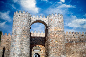 Gate of the alcazar of the walls of Avila, Castilla y Leon, Spain, Unesco heritage