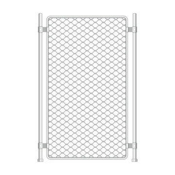 Chain link fence. Fences made of metal wire mesh on white background. Wired Fence pattern in realistic style. Mesh-netting. Vector illustration EPS 10.