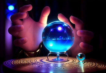Magic crystal ball for divination. Fortune telling. AI generative image - 630280730