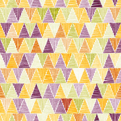 Seamless embroidered pattern. Bohemian print with imitation embroidery. Vector illustration.