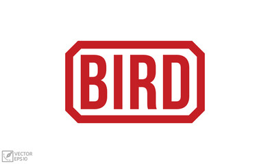 Bird Red Rubber Stamp vector design.