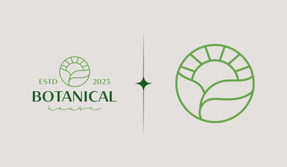 Leaf Flower Plant Handdrawn Logo Icon. Universal creative premium symbol. Vector sign icon logo template. Vector illustration