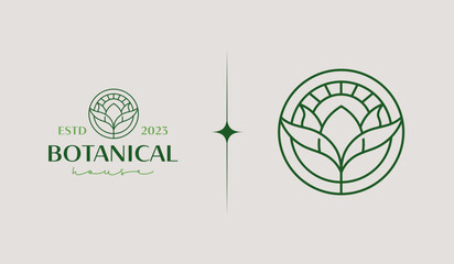 Leaf Flower Plant Handdrawn Logo Icon. Universal creative premium symbol. Vector sign icon logo template. Vector illustration