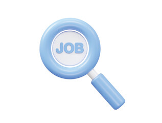 Job search icon 3d rendering illustration element 