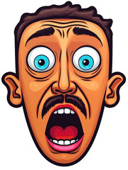 cartoon face - A man looks shocked