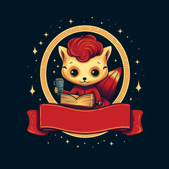 Logo with a stylized fox