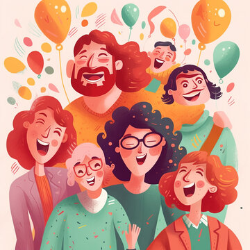 A cheerful crowd