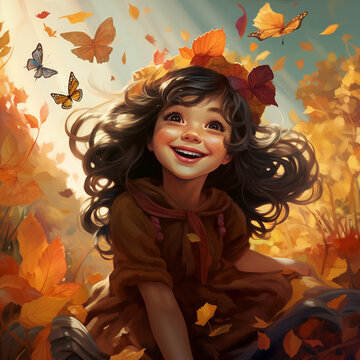 A happy joyful girl 