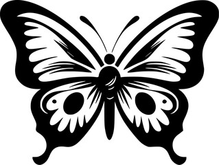 Obraz premium Butterfly | Black and White Vector illustration