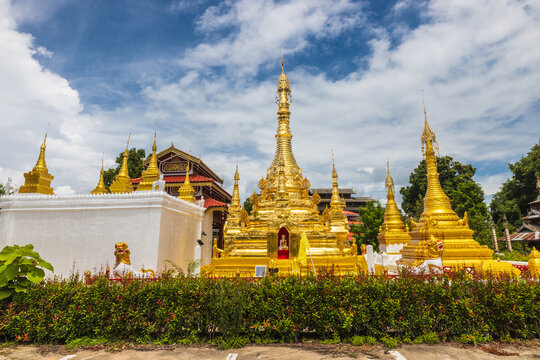 Wat Muay Tor, beautiful buddhist temple in Mae Hong Son province, Thailand.