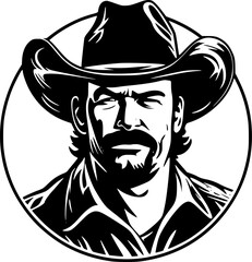 Cowboy - Minimalist and Flat Logo - Vector illustration