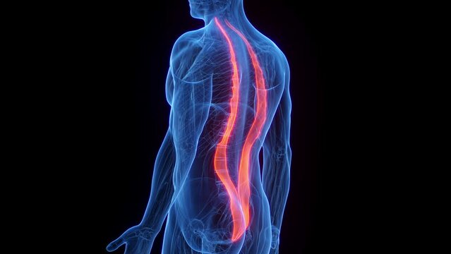 Animation of a man's iliocostalis muscle