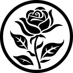 Flower | Black and White Vector illustration