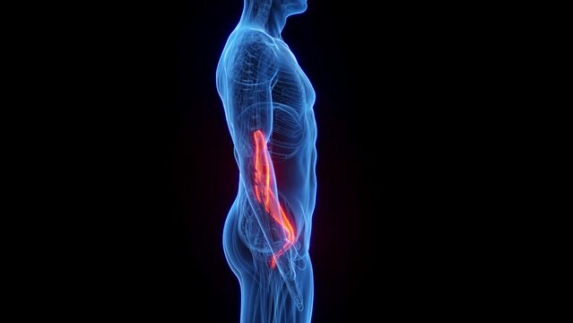 Animation of a man's psoas major