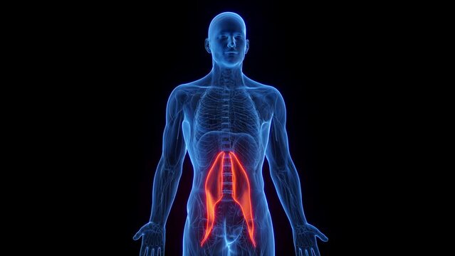Animation of a man's psoas major