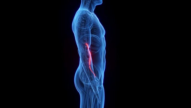 Animation of a man's psoas minor