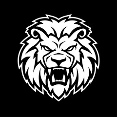 Lion | Black and White Vector illustration