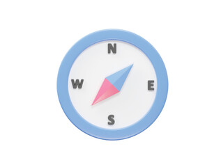 Compass icon vector 3d rendering transparent