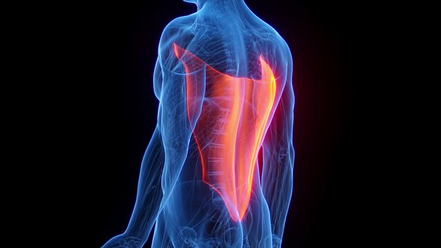 Animation of a man's latissimus dorsi