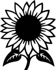 Fototapeta premium Flower - Black and White Isolated Icon - Vector illustration