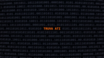 Fototapeta premium Cyber attack. Translation: trojan horse. Vulnerability text in binary system ascii art style, code on editor screen.,Turkish language,text in Turkish