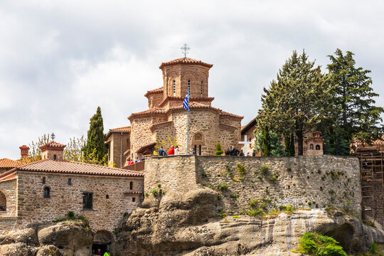 View of the Monastery of Varlaam, .Meteora, Trikala, Thessaly, Greece.