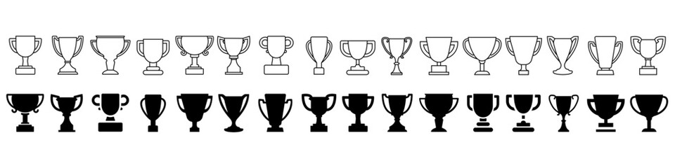 Trophy icon vector set. champions cup illustration sign collection. Wenner symbol. Win logo.