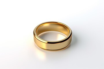 Luxurious Shiny Ring on Isolated White Background: Symbol of Modern Love and Romance