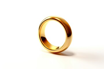 Luxurious Shiny Ring on Isolated White Background: Symbol of Modern Love and Romance