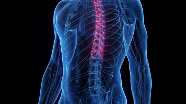 Animation of a man's sympathetic nerves
