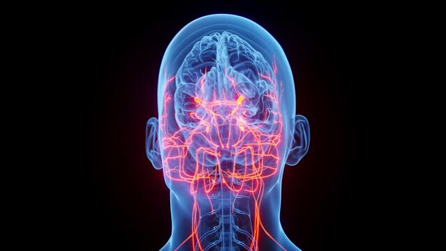Animation of a man's cranial nerves