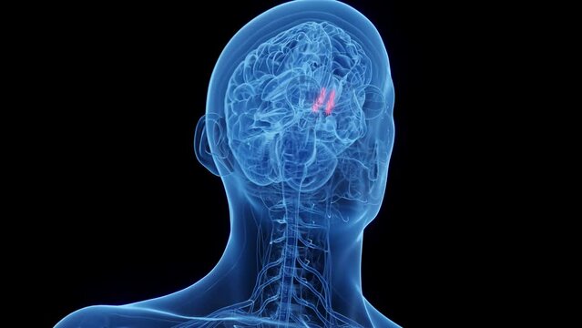 Animation of a man's olfactory nerves