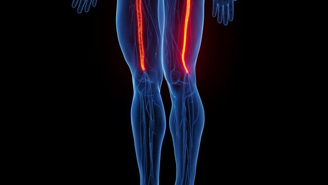 Animation of a man's sciatic nerves