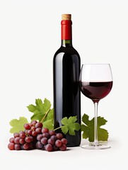 Obraz premium red wine and grapes