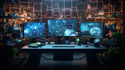 monitor and computer