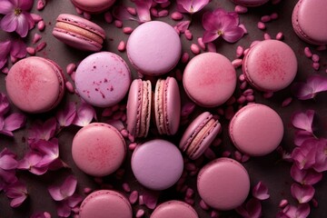 Obraz na płótnie Canvas Pink french macarons. Valentine day, love , mother day concept.