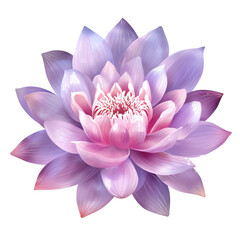 purple flower lotus on transparent background. generative ai
