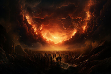 miraculous parting of the Red Sea, showcasing God's deliverance and the passage to freedom and salvation Generative AI