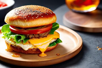 hamburger on a plate