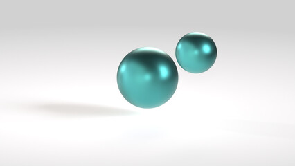 blue and green spheres