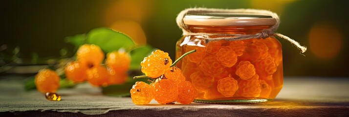 Organic Delicacy. Elevate Your Culinary Creations with Cloudberry Jam, ai,