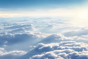 Fototapeta na wymiar white clouds with a blue sky in the morning. Generative AI