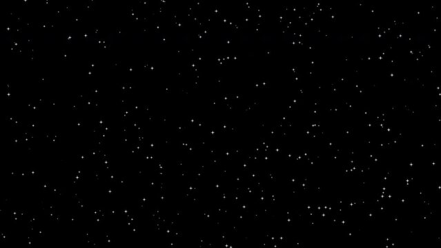 Twinkling Stars Night Sky Background. Sparkles Twinkling Stars. Particles Twinkling Stars. Seamless Loop