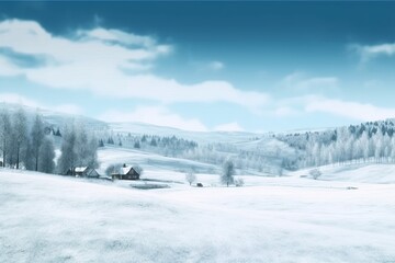 wintery scenery with snow. Generative AI