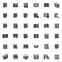 Book and textbook vector icons set