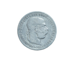 Antique Austrian silver coin - obrazy, fototapety, plakaty