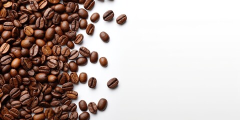 Coffee beans isolated white background. International Coffee Day concept. Generative AI