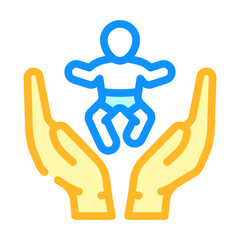 child care center emergency color icon vector. child care center emergency sign. isolated symbol illustration