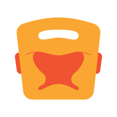 Set boxing equipment, sport, fight, competition concept. Boxer, Belt, Punch Bags, Red Gloves, Helmet, Jump Rope. Vector flat illustration design elements isolated on white background