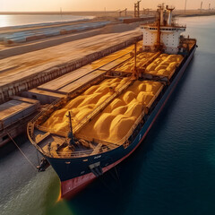 Loading Up: Wheat Shipments Set Sail for Global Markets.generative ai